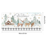 Merry Christmas Deer Golden Snowflakes Large Gaming Mouse Pad Pine Tree House Non-Slip Keyboard Desk Pad Keyboard Mouse Mat For Gamer,Office & Home,31.5 X 15.7 In