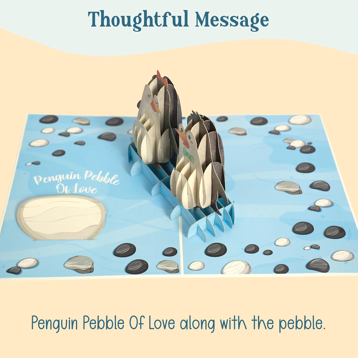 Penguin Pebble 3D Pop Up Card, You Are My Penguin Valentine Love Card For Couples, Anniversary, Birthday Card For Husband, Wife, Fiance, Boyfriend Or Girlfriend, Romantic Wedding Gift