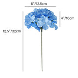 Sky Blue Silk Hydrangea Flower Heads 10 Pcs With Removable Stems 12.5" Faux Flowers For Home, Wedding & Event Décor