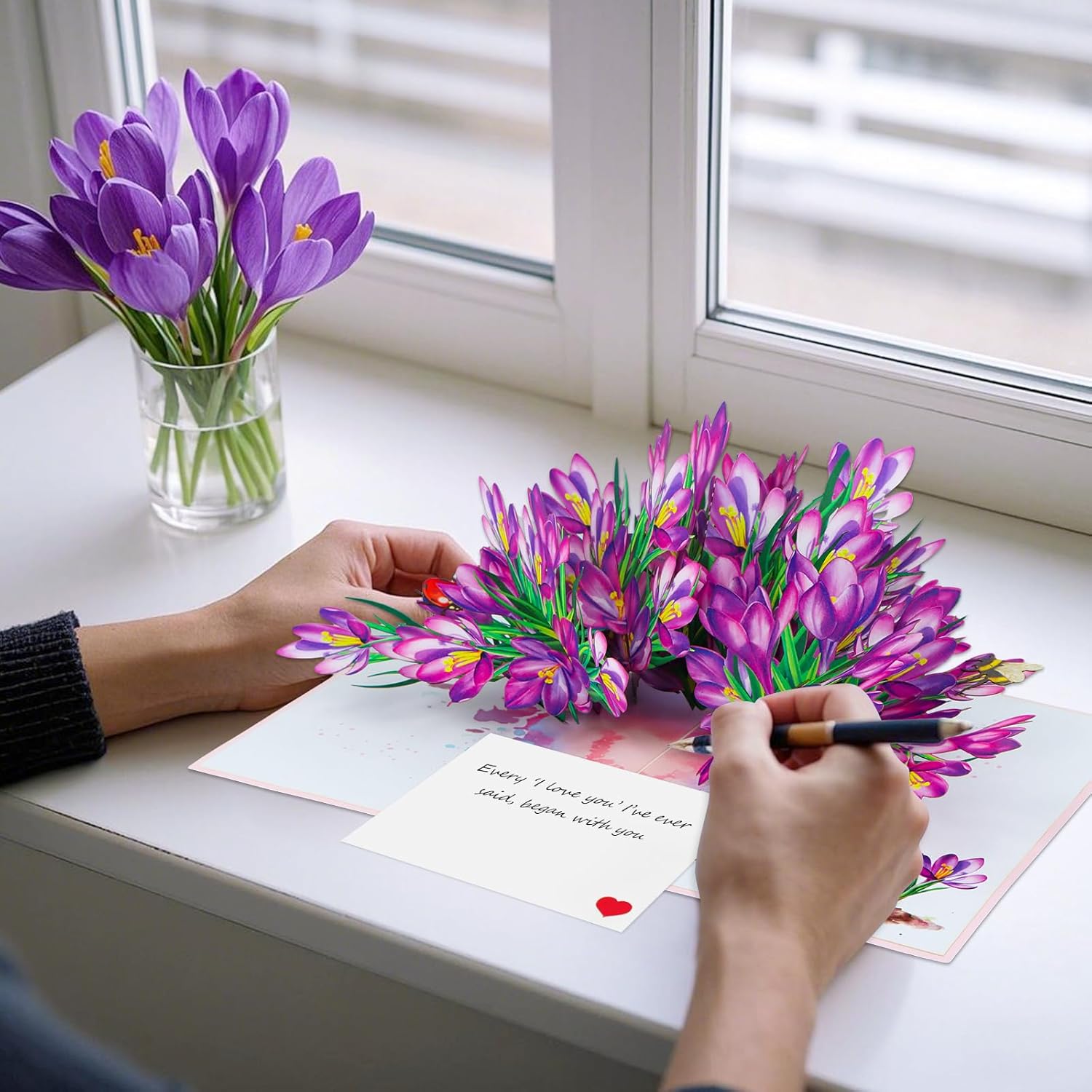 Pop Up Birthday Card - 7.9” X 5.8" 3D Pop Up Flower Cards For Mother Day Birthday Thank Yous Get Well Or Any Occasion -Mothers Day Card For Mom Grandma Wife And Women