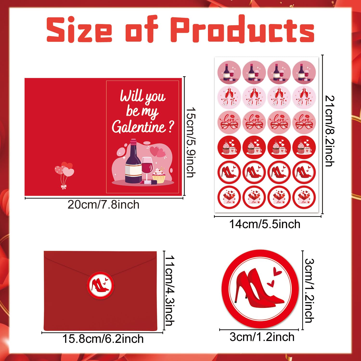 Galentines Day Cards Gifts - 24 Pack Happy Galentines Day Cards With Envelopes And Stickers, Cute Galentine Gifts For Friends Girls Women Her, Party Favors Supplies