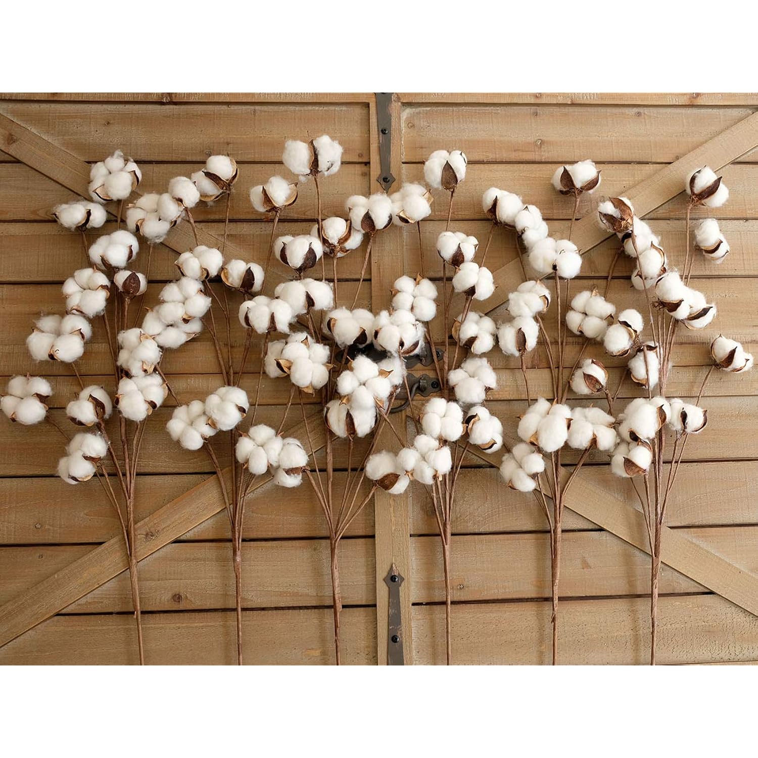 Cotton Stems Decor Branches, Cotton Flowers Plants For Decorations, Dried Flowers For Vase, 6 Pcs-31 Inches Tall - 12 Bolls Per Stem