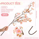 12 Pack 40.5 Inch Artificial Cherry Blossom Branches Bulk Fake Cherry Blossom Flowers Long Stems Silk Faux Pink Cherry Flower Vase Arrangement For Wedding Table Centerpiece Diy Home Decor