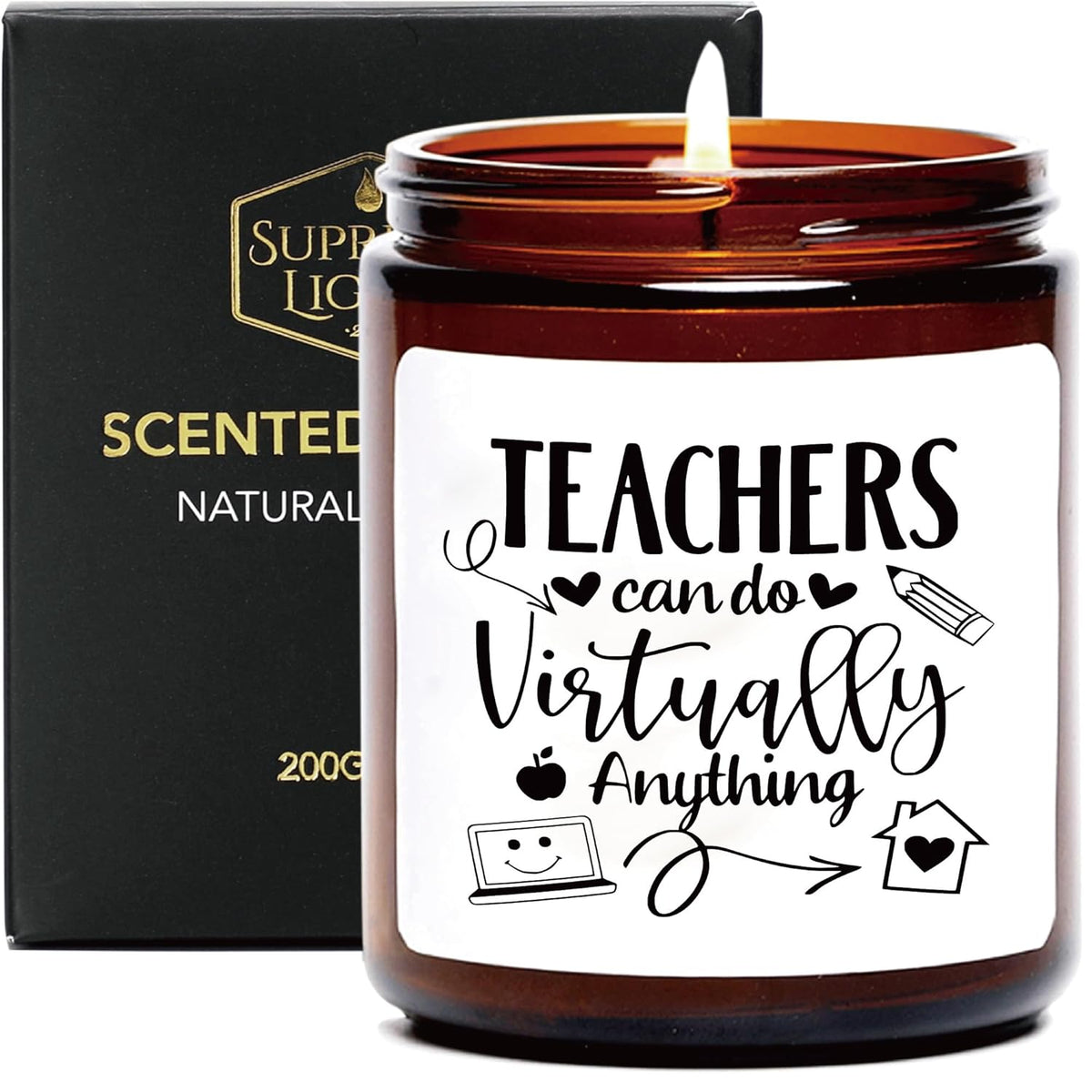 Funny Christmas Teacher Gifts Candle, Teachers Appreciation Gift For Women Her, Graduation Thanks Appreciation Week Gift, Teacher Can Do Anything Candle, Sandalwood Rose Scent
