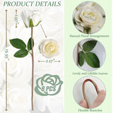 Artificial Roses Flowers With 8 Heads For Flower Arrangement, Silk Rose Bouquet For Home Decoration, Faux Roses For Parties And Wedding Decoration (White,8)