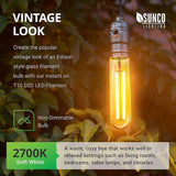 6 Pack Dusk to Dawn T10 LED Light Bulbs 5W 40W Equivalent 2700K Soft White E26 Waterproof