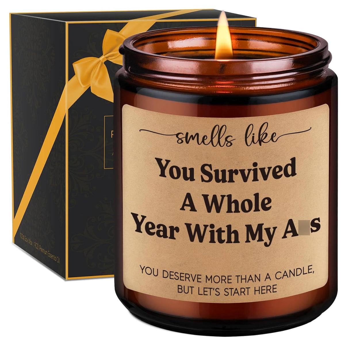 Scented Candle, 1St Anniversary Candle Gifts For Boyfriend, Girlfriend - 1 Year Paper Anniversary Happy Gifts For Couple, Him, Her - First, One Year Wedding Anniv. Presents For Husband, Wife