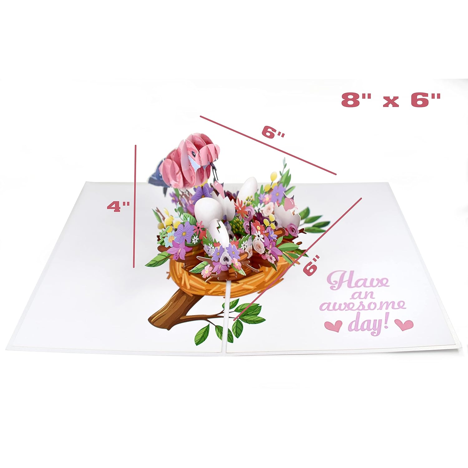 Mommy Bird Feeding Babies Pop Up Card For Mother'S Day, Birthday