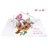 Mommy Bird Feeding Babies Pop Up Card For Mother'S Day, Birthday