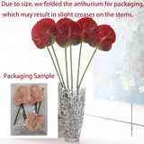 3Pcs Artificial Anthurium Lily Flowers 22" Red Fake Tropical Flowers For Vase Bouquets Home Office Wedding Decor(Red)