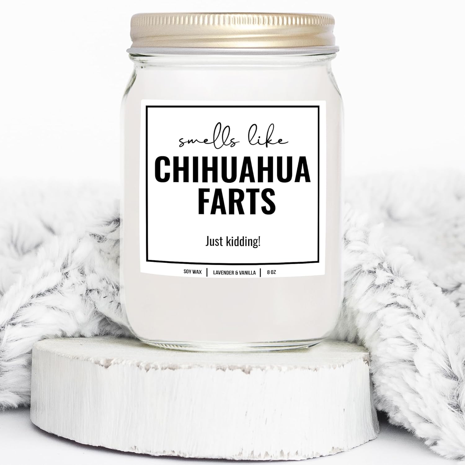 You Nique Designs Smells Like Chihuahua Farts Soy Candle 8Oz - Dog Farts Candle Chihuahua Owner Presents - Funny Gifts For Women, Men - Dog Mom Gifts For Pup Lovers (Lavender & Vanilla)