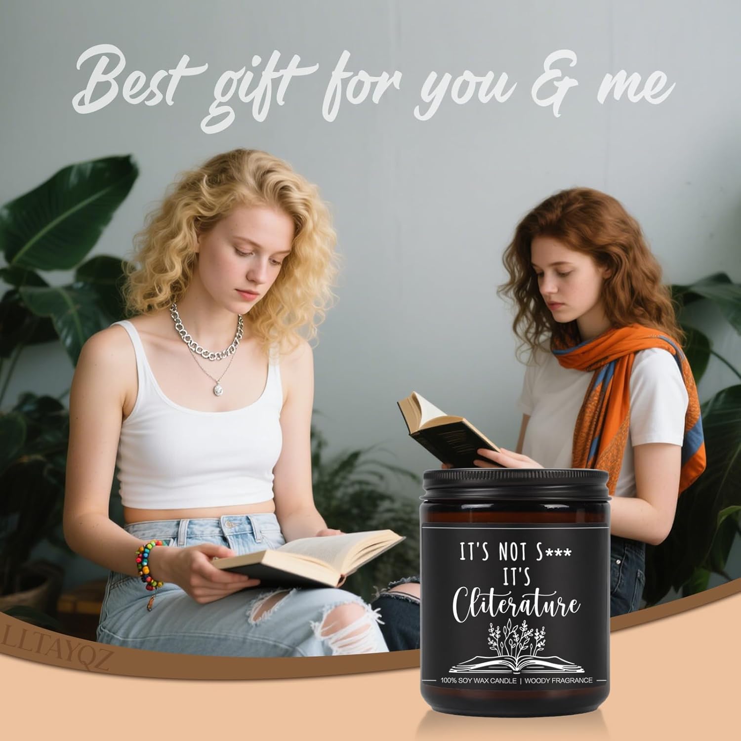 Reading Candle, Dark Romance Decor, Bookish Gift, Funny Literature Candle Gifts For Book Lovers, Funny Reading Birthday Gifts For Book Lovers, Women, Men, Mom, Readers, Librarian, Bookworm