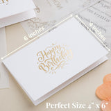 20 Pack Assorted Birthday Cards - 4 Matte Gold Foil Designs Happy Birthday Cards - 4 X 6 Inches Blank Birthday Notes Bulk Box Set - Greeting Cards With Envelopes & Gold Foil Stickers