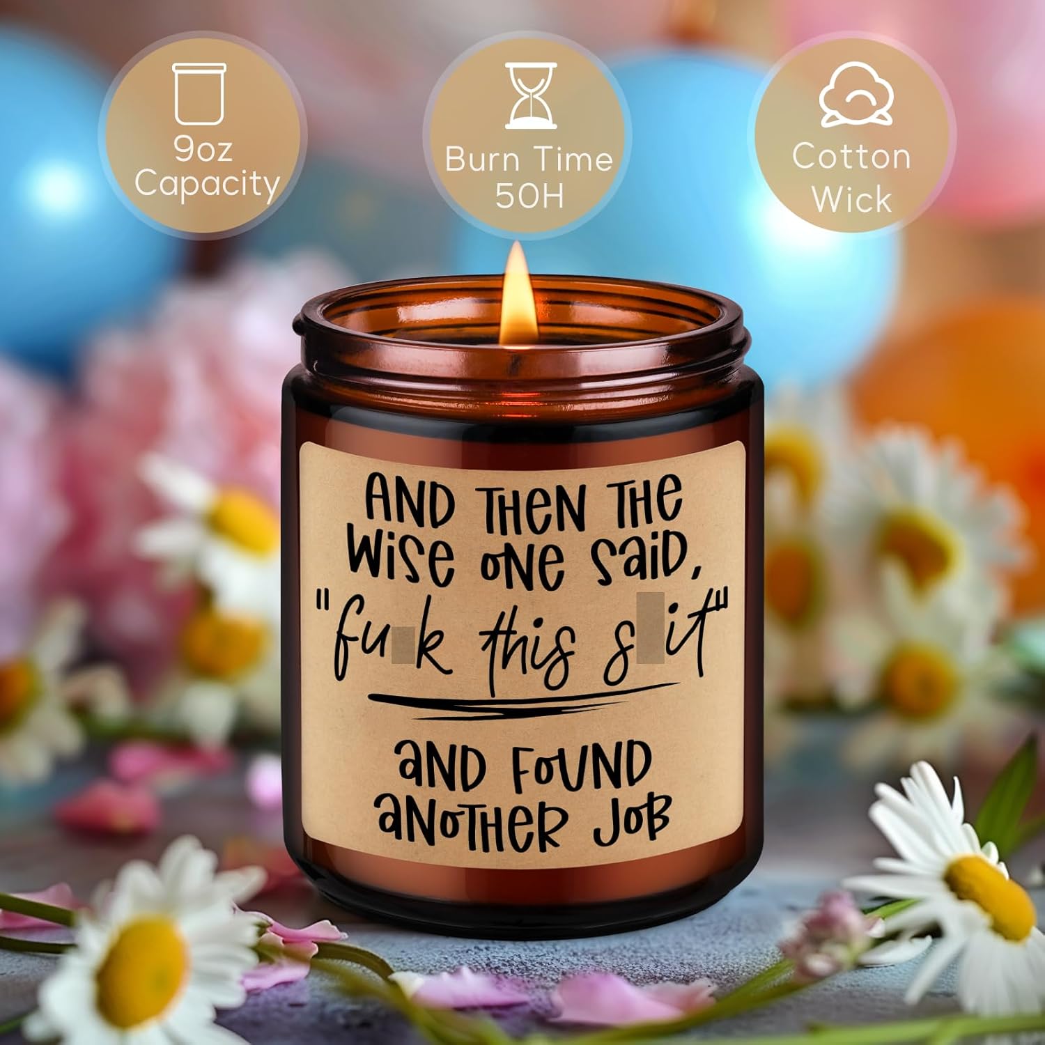Scented Candles, Quit Job, Congratulations New Job Gifts For Women, Men - Funny Coworker Leaving Gifts For Women, Farewell, Going Away Presents For Coworker, Boss, Congrats On Newly Work