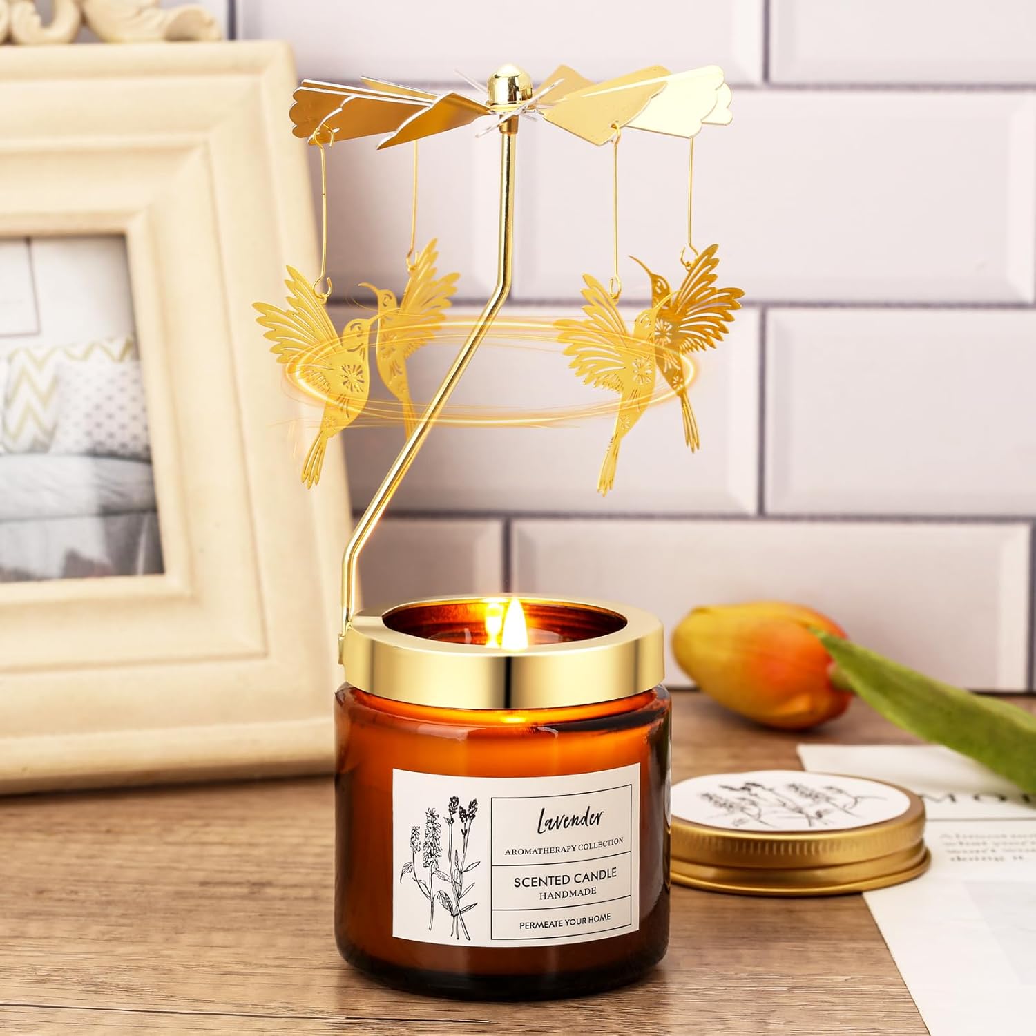 Hummingbird Gifts For Women, Rotatable Lavender Scented Candle Gifts For Mom Wife Anniversary Valentine'S Day, Unique Birthday Gift For Sister Girlfriend With Gift Box