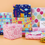 Birthday Wrapping Paper Set – 5 Rolls (17" X 120" Each) - Colourful Happy Birthday Designs For Kids