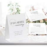 Share A Memory Sign And Cards, Funeral Memorial Cards, Minimalist Share A Memory Set For Celebration Of Life, Birthday Party, Funeral,Graduation,Bridal Shower, Wedding, Keepsake Cards-Sam05