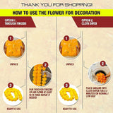 5 Pc 5 Feet Long Marigold Garland For Decoration Long Strands Artificial Marigold Flowers | Indian Décor For Pooja | Wedding | Christmas | Diwali Decor (Yellow & Orange)
