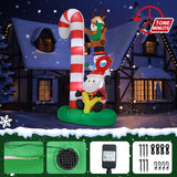 Christmas Inflatables Outdoor Decoration 8 Ft Santa Claus Joy Reindeer Snowman Candy Cane Inflatable With Led Light Chri