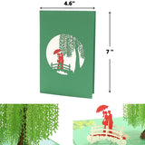 3D Pop Up Card Romantic Willow Tree Design For Valentine'S Day, Anniversary, Wedding - Unique Love Greeting Card For Wife, Her - With Blank Envelope (4.6"X7")