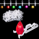 200 Pcs Roof Light Hangers For Christmas Gutters Shingles Fence Universal Clip Hooks For Hanging C7, C9 And Mini Lights Outdoor Waterproof Xmas Holiday Light Clips (Only Hangers, No Light-Bulb
