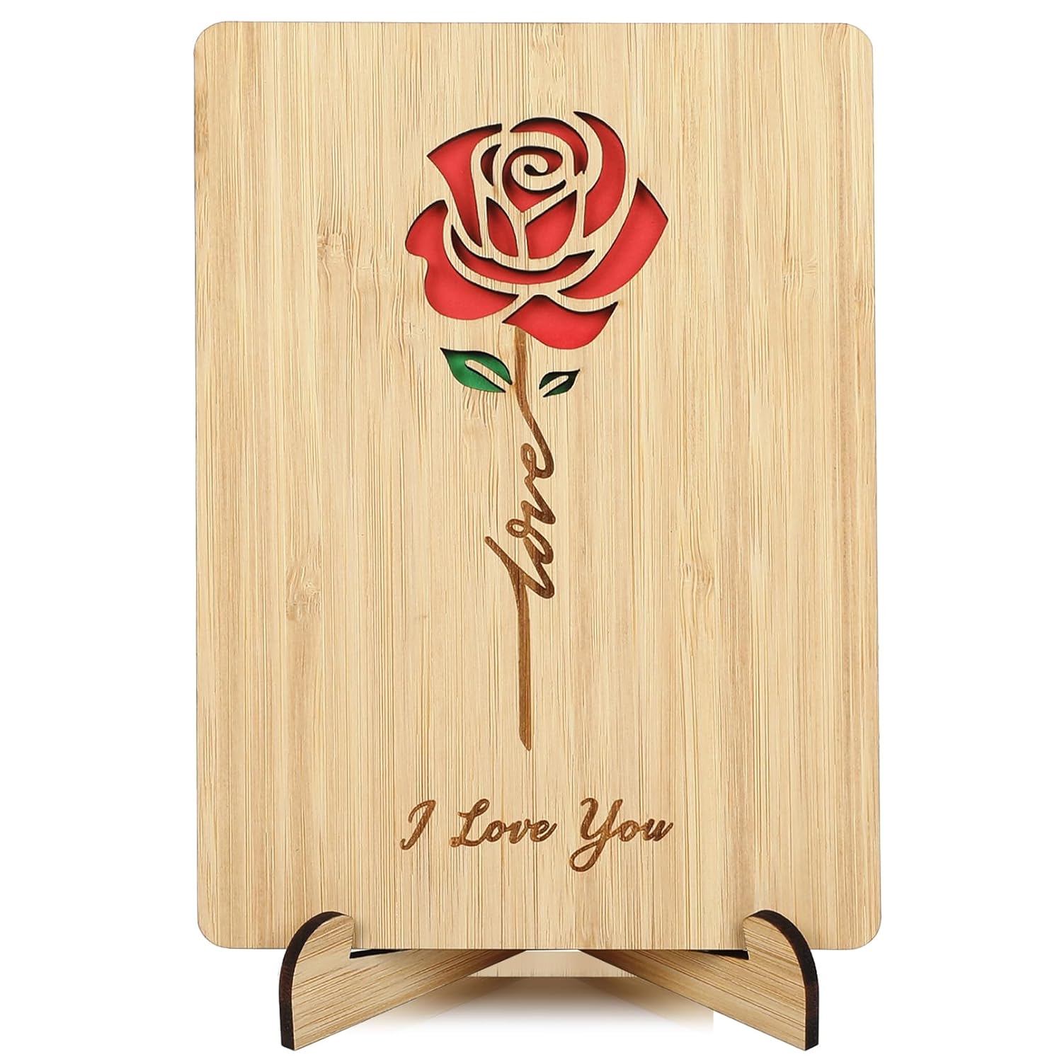 Valentines Day Card, Wood Valentines Card, Wedding Anniversary Card For Wife, Husband, Girlfriend, Boyfriend, Wooden 5Th Anniversary Present, Handmade Love Cards For Her Him