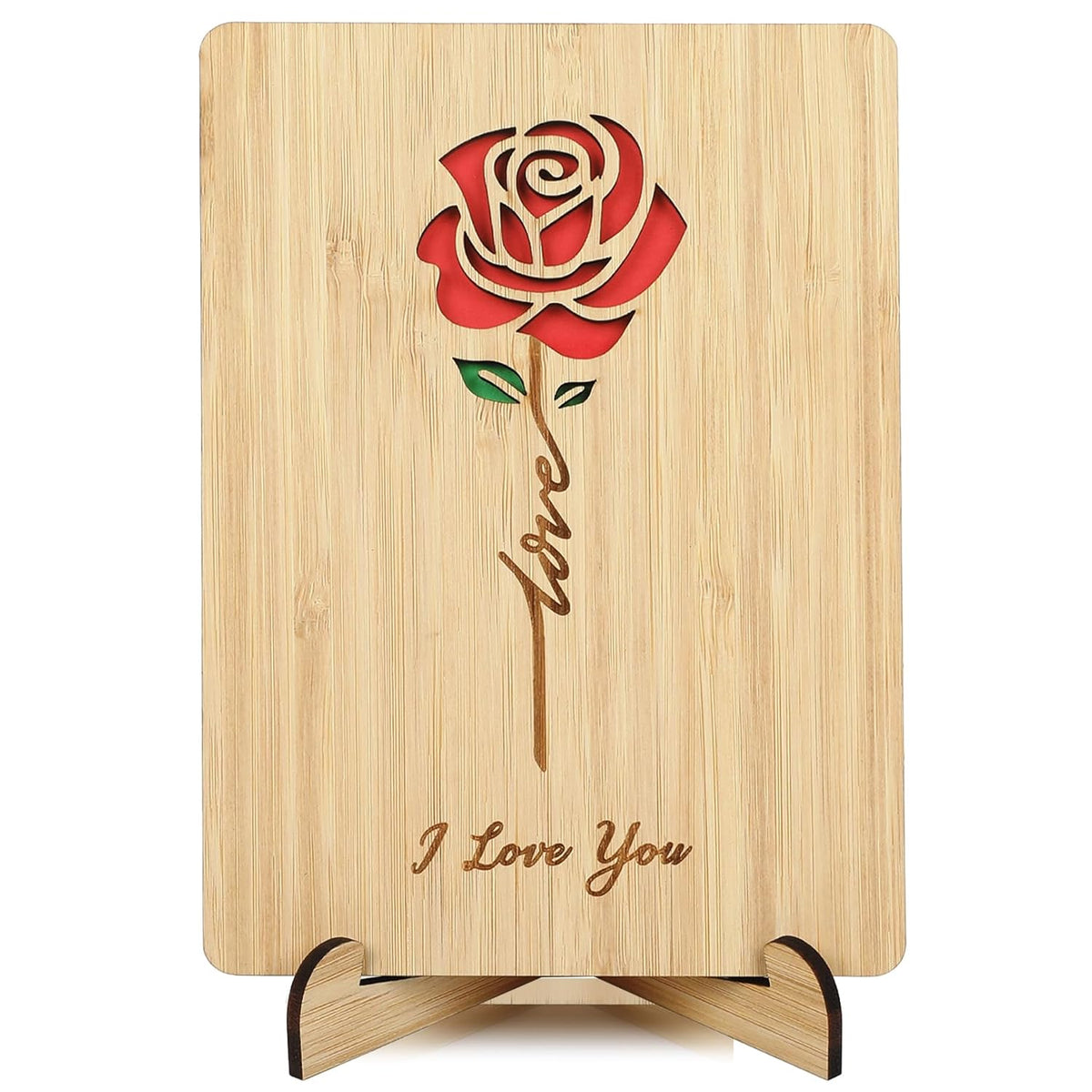 Valentines Day Card, Wood Valentines Card, Wedding Anniversary Card For Wife, Husband, Girlfriend, Boyfriend, Wooden 5Th Anniversary Present, Handmade Love Cards For Her Him
