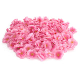 Artificial Silk Cherry Blossom Flower Heads, Fake Fabric Sakura Floral Head Decor For Bridal Hair Clips Headbands Dress Diy Accessories Wedding Party Supply Table Decorative (100Pcs Pink)