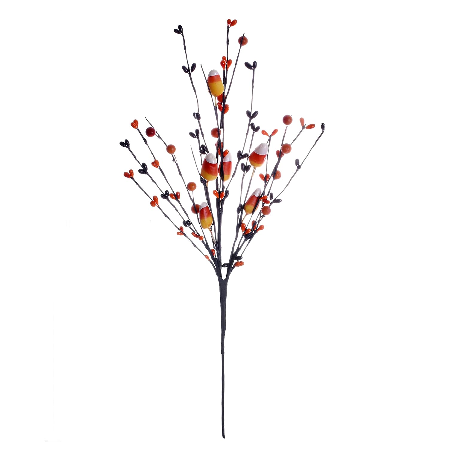 6 Pcs Halloween Picks,17In/43Cm Tall Artificial Fall Stems Halloween Berry Spray With Fake Candies For Holiday And Fall Decor