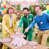3 Sets Baby Shower Games Funny Activities - Funniest Baby Shower Game Ever, Ice Breakers For Boy Or Girl, Cotton Craze Challenge (Pink)