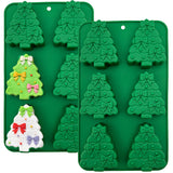 Christmas Tree Silicone Molds 2 Pack Christmas Chocolate Molds For Baking 3D Christmas Cake Mold Holiday Candle Resin Mold Xmas Pine Tree Soap Ice Cube Mold For Jello Cake Festival Home Decoration