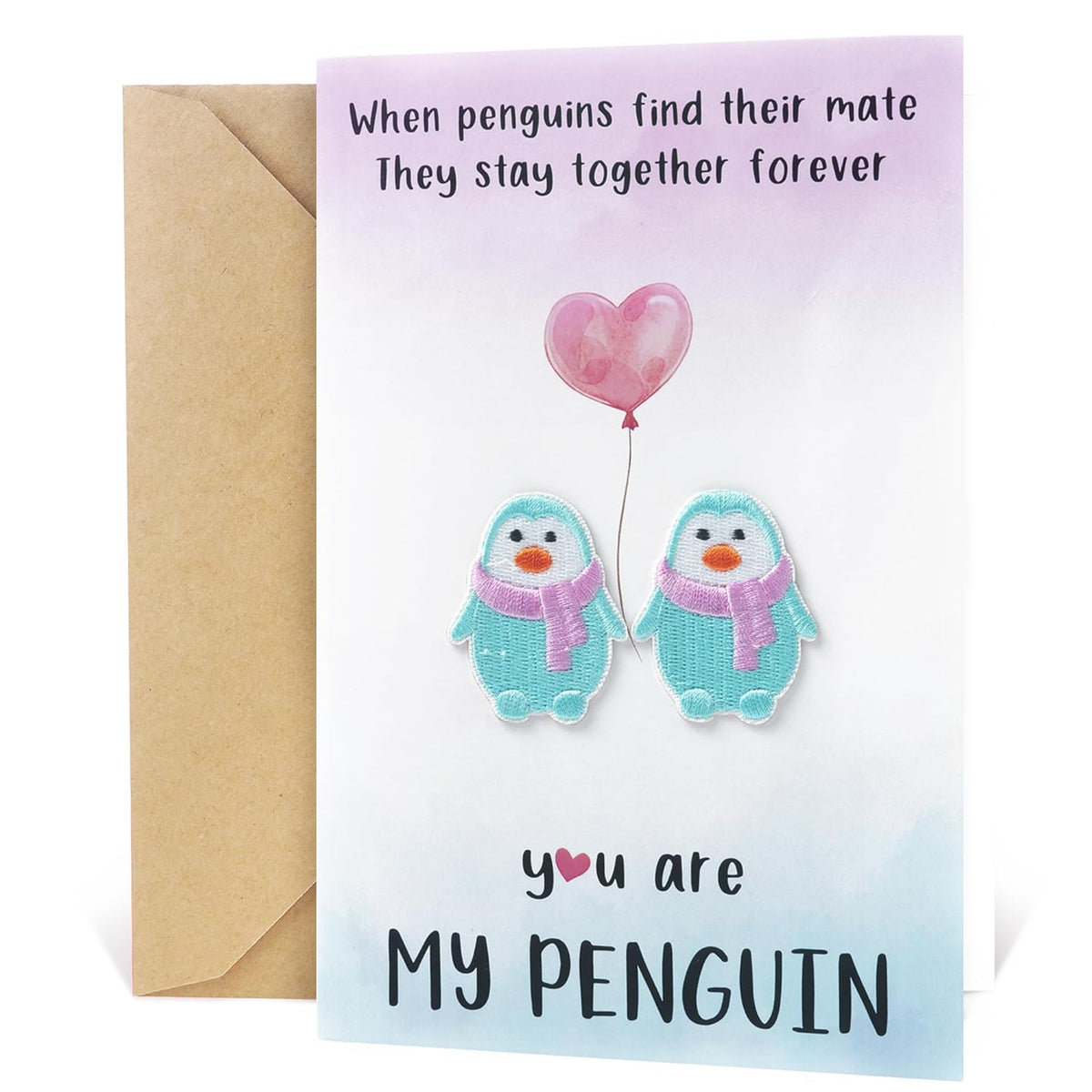 You Are My Penguin Valentine Cards, Valentines Day Card For Wife, Valentines Day Cards, Cute Valentines Cards For Wife, Valentine'S Day Cards, (Blue Penguins With Balloon)