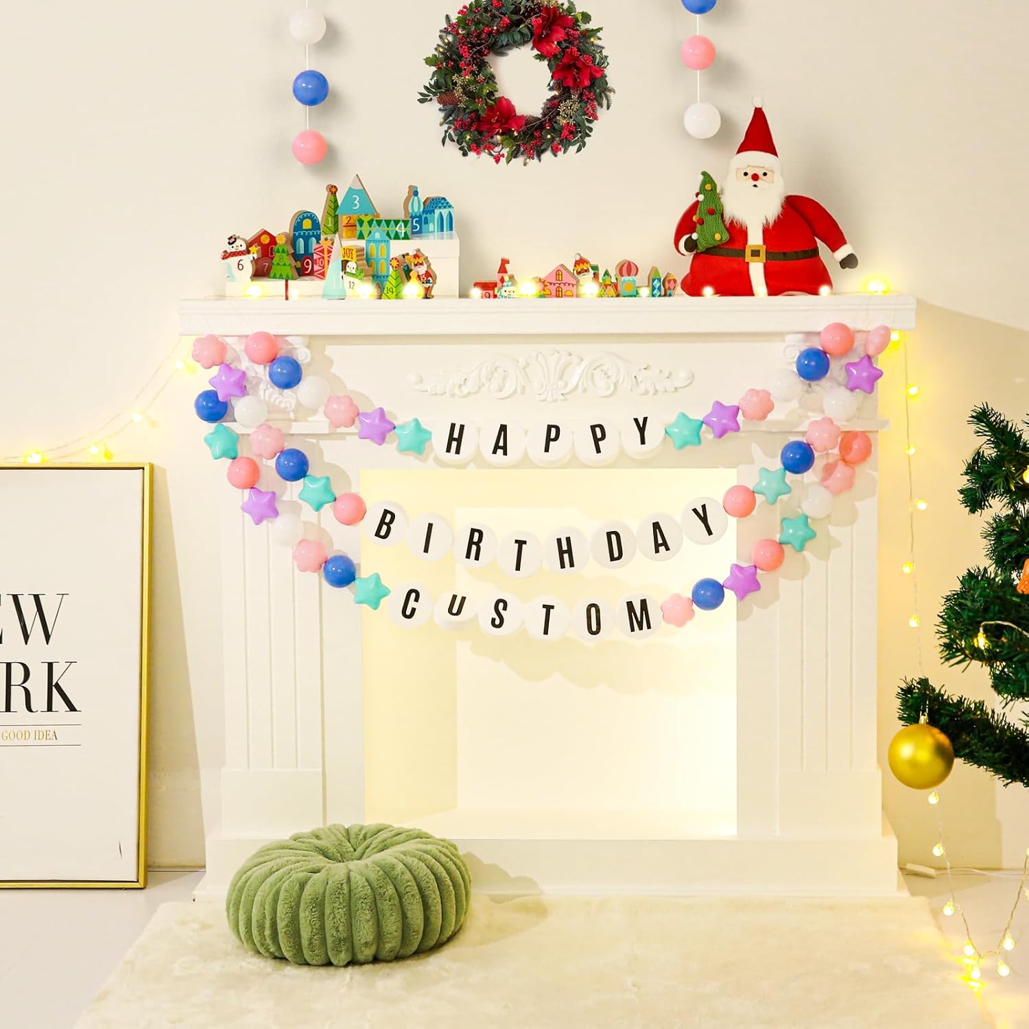 Diy Friendship Bracelet Birthday Banner Garland - 3D Music Fans Birthday Decoration For Birthday, Christmas, Theme Party Supplies, Disco Prom Supplies (Macaron)