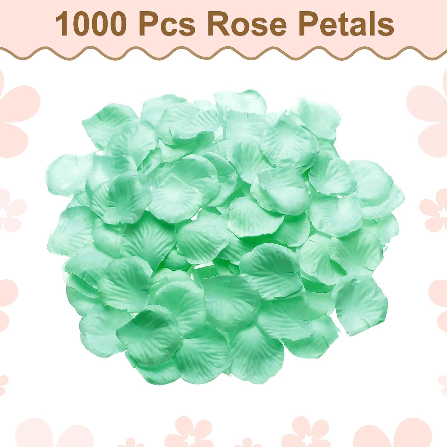 1000Pcs Artificial Rose Petals Fake Silk Flower Petals For For Wedding Party Proposal Anniversary Decoration, Mint Green