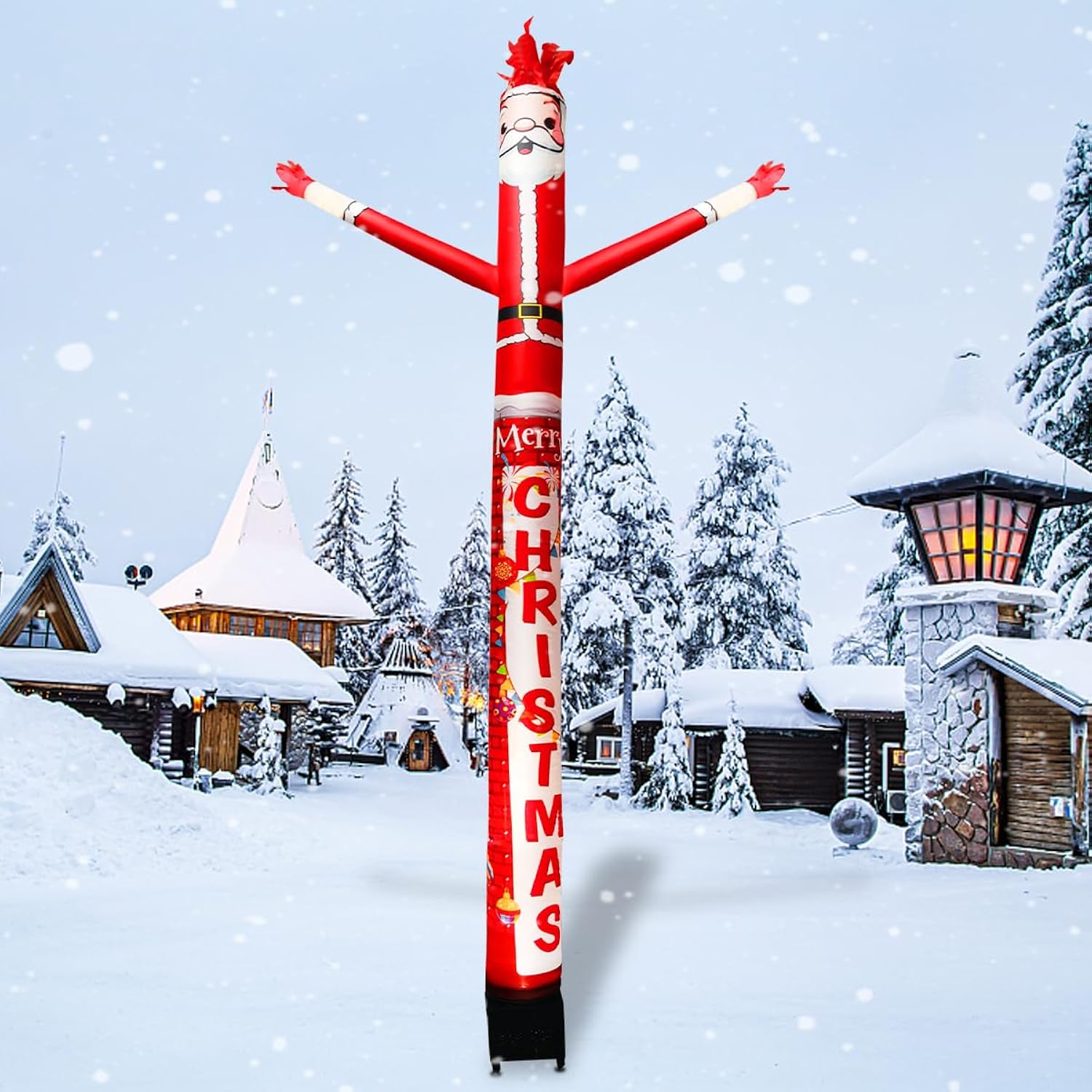8Ft Inflatable Air Waving Tube Dancer With Blower Set, Blow Up Inflate Santa Clause For Christmas Decorations (Santa-Bri