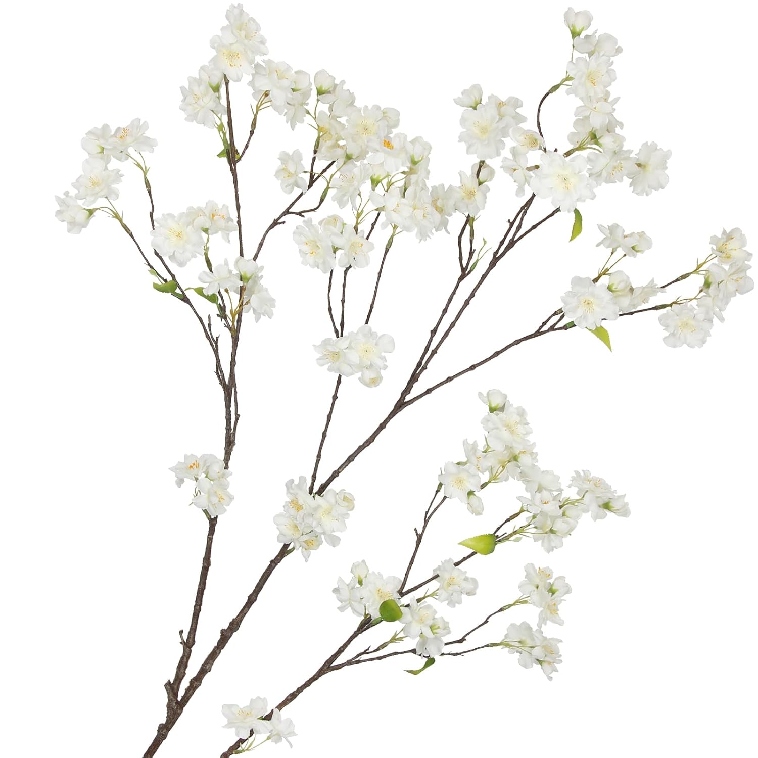 White Cherry Blossom Branches Long Stem Artificial Flowers For Tall Vase Silk Flower Bulk Plum Blossom Flowers For Indoor Home Decor Bedroom Wedding Floral Arrangement Table Centerpieces Party