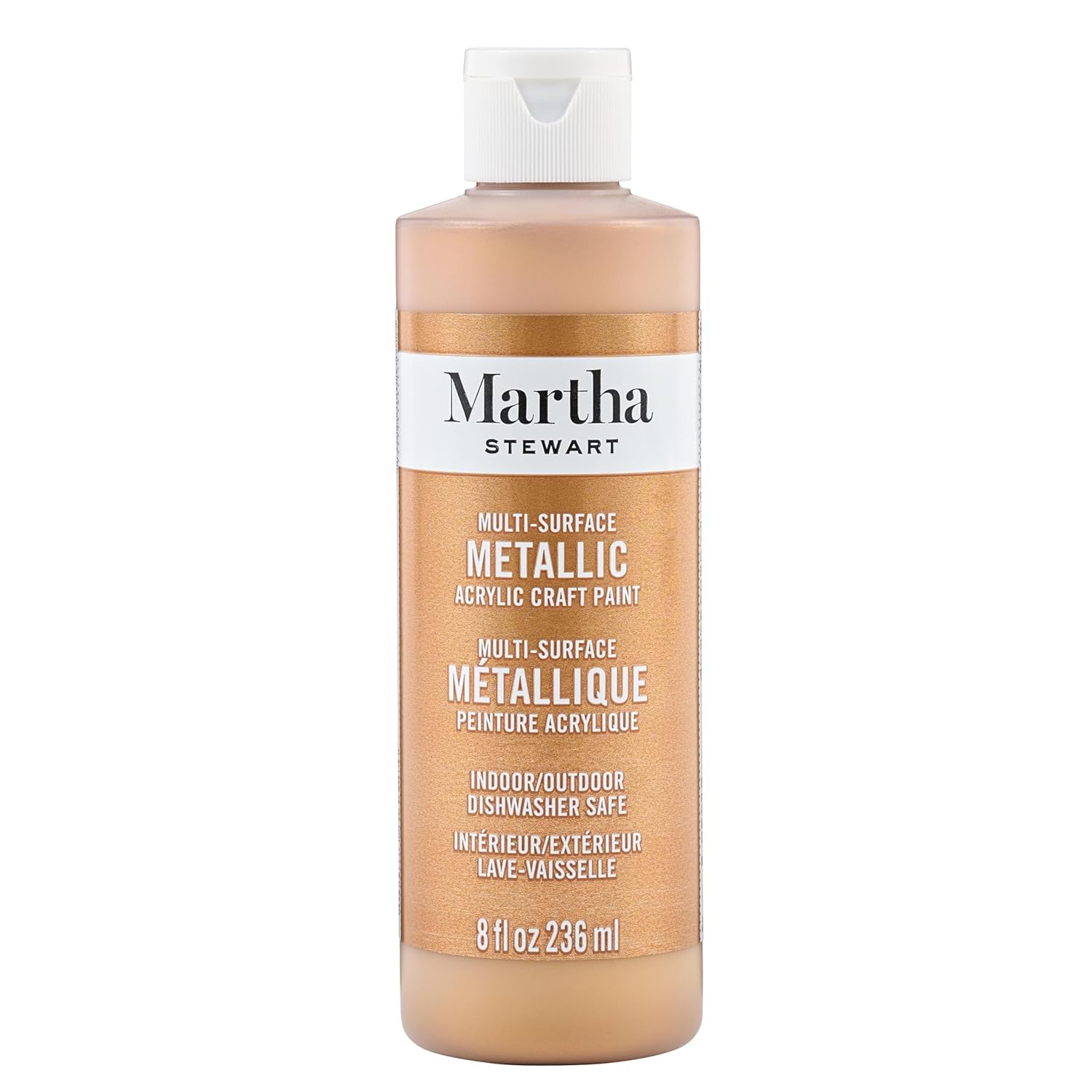 Martha Stewart Metallic Acrylic Craft Paint, Brushed Bronze, 8 oz