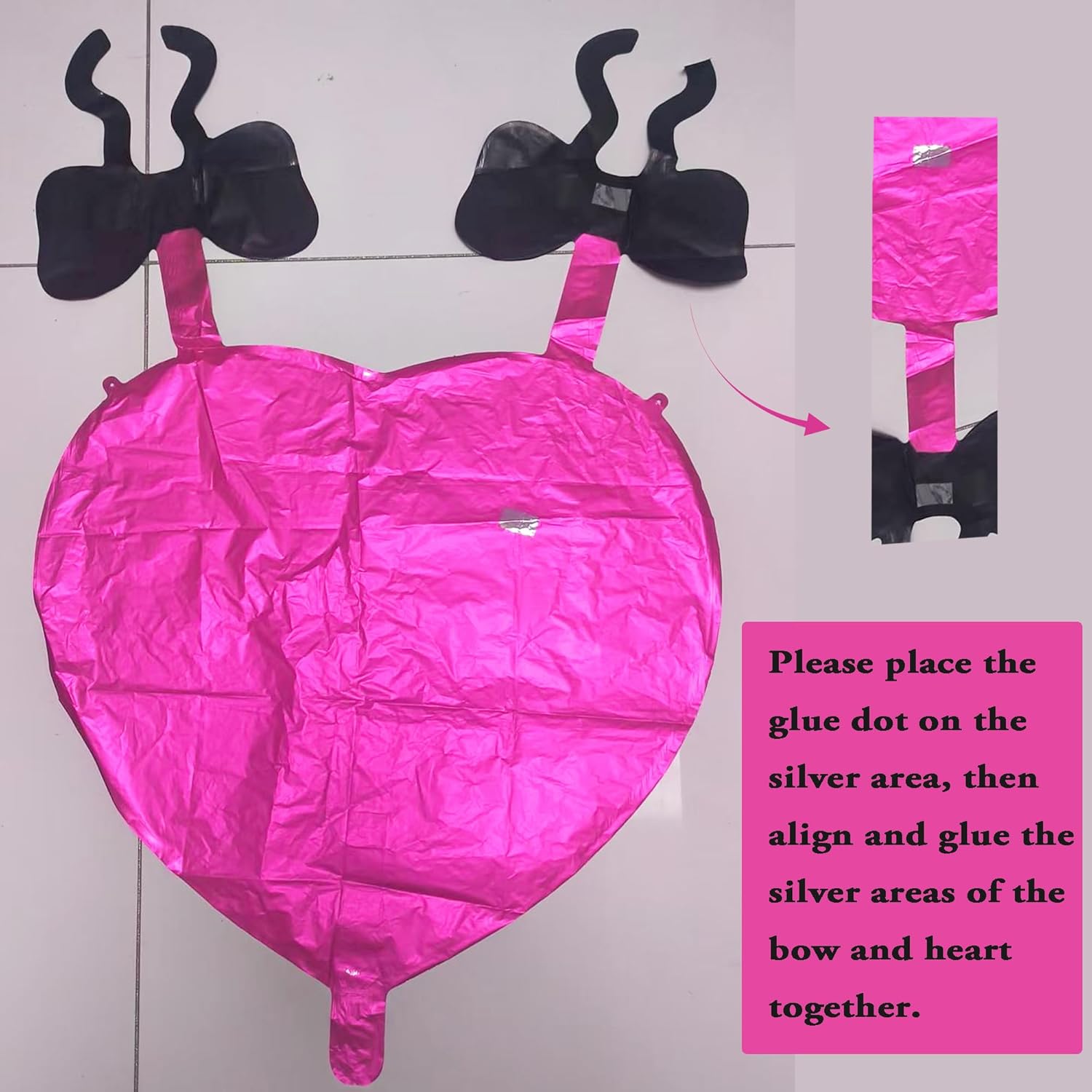 Black Heart Shaped Foil Balloons With Light Pink Bow Valentines Day I Love You Goth Themed Balloon Decor For Happy Boyfriend Birthday Anniversary Romantic Party Decorations Special Night For Him Men