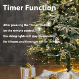 100FT Plug In Fairy Lights 300 LED Warm White Silver Wire String Lights with Remote 8 Modes Waterproof for Bedroom Garden Wedding Party Decor
