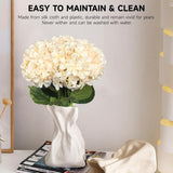 6 Pcs Artificial Hydrangea Flowers, Faux Silk Hydrangea With Long Stems, Home Wedding Decor, Table Centerpieces, Party Decorations(Champagne)
