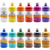 Tempera Paint Set 12Pc X 16.9 Us Fl.Oz (500Ml), 12 Bottles Of Tempera Style Kids Paint, Washable For Kids Art And Craft, Non Toxic, Easy To Clean.
