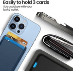 [2 Pack] Magnetic Wallet Card Holder for MagSafe iPhone 15/14/13/12 - Midnight & Blue