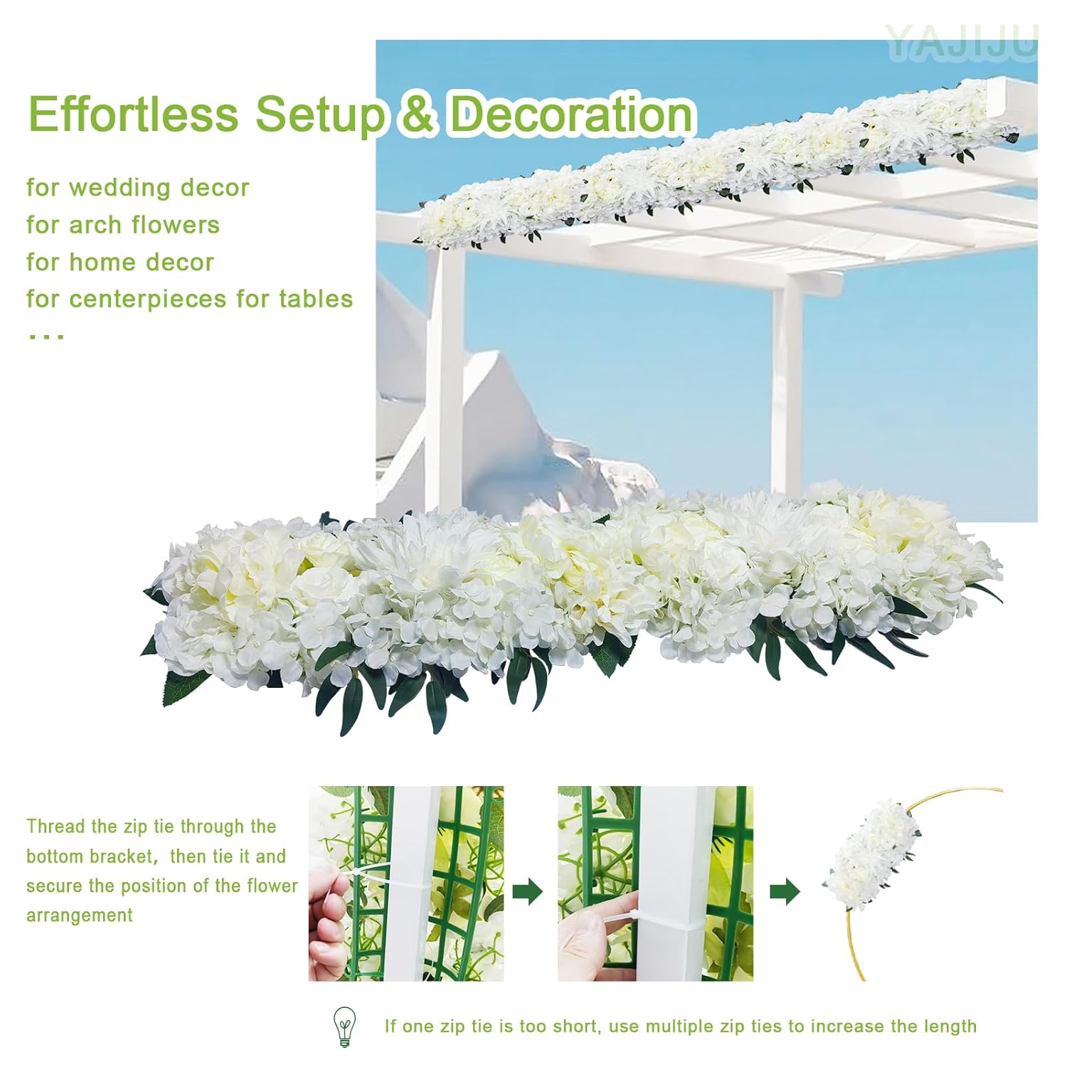 Artificlal Flowers Wedding Arch Flowers For Decoration,2Pcs/Pack 21.6"*11.8"*4.8" Artifical Flower Centerpleces For Tables,Fake Flower Panels For Home Decoration