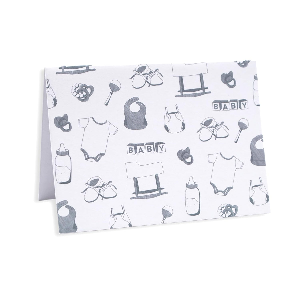 Baby Card Set With Envelopes, 24 Pack - 4.75 X 3.5 Inch, Blank Inside, Hand-Illustrated, Modern Toile Design - Perfect For Baby Showers, Thank You Notes, Announcements