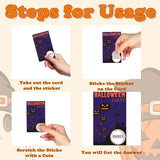 Pumpkin Halloween Scratch Off Cards, 50 Pcs Spooky Halloween Party Games For Adults Party Supplies, Gift Cards For Spa Business - B07