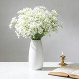 26 Pcs Babys Breath Artificial Flowers Bulk - Real Touch Long Stem White Faux Gypsophila For Wedding, Home, Party & Garden Decor (26, White)