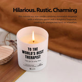 Therapist Gifts To The World Best Therapist Thank You Appreciation Gifts Counsellor Psychologist Mental Health Therapy Scented Candle Home Office Jar Candles Sage Floral Lavender Scent Soy Wax 9.5 Oz