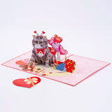 Funny Cat - Love Pop Up Card, Happy Valentine'S Day, Hearts, Roses, Love Anniversary 3D Popup Greeting Cards, Gifts For Wife, Husband, Lovers, Kids, 5X7 - Includes Envelope And Message Note