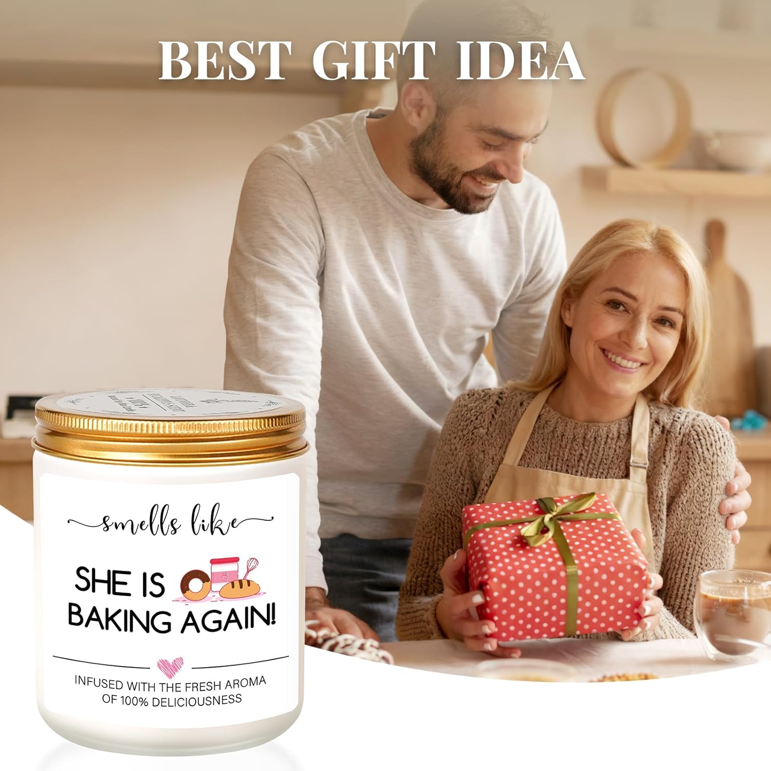 Baking Gifts For Women, Best Gifts For Bakers, Funny Christmas Thanksgiving Birthday Gift For Culinary Student, Kitchen Baking Lovers, Pastry Chef, Funny Baking Gift Idea, 7Oz Lavender Scent Candles