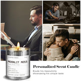 Scented Candle For Men - Vintage Library Inspired - Rustic Vintage Candle In Metal Tin For Home Scented - Soy Wax Men Candles - Long Lasting With 50 Hour Burn Time, 9Oz, Iris & Oakmoss